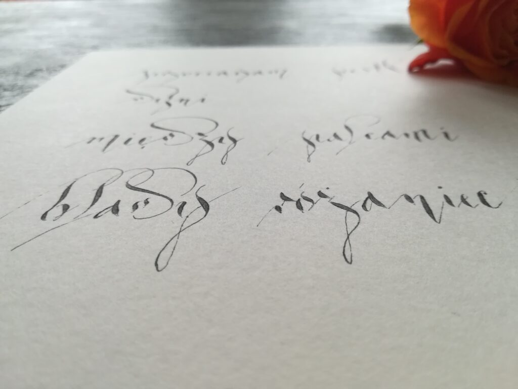 modern calligraphy, kaligrafia wieliczka, kaligrafia kokotów, kaligrafia małopolska, haiku kaligrafia